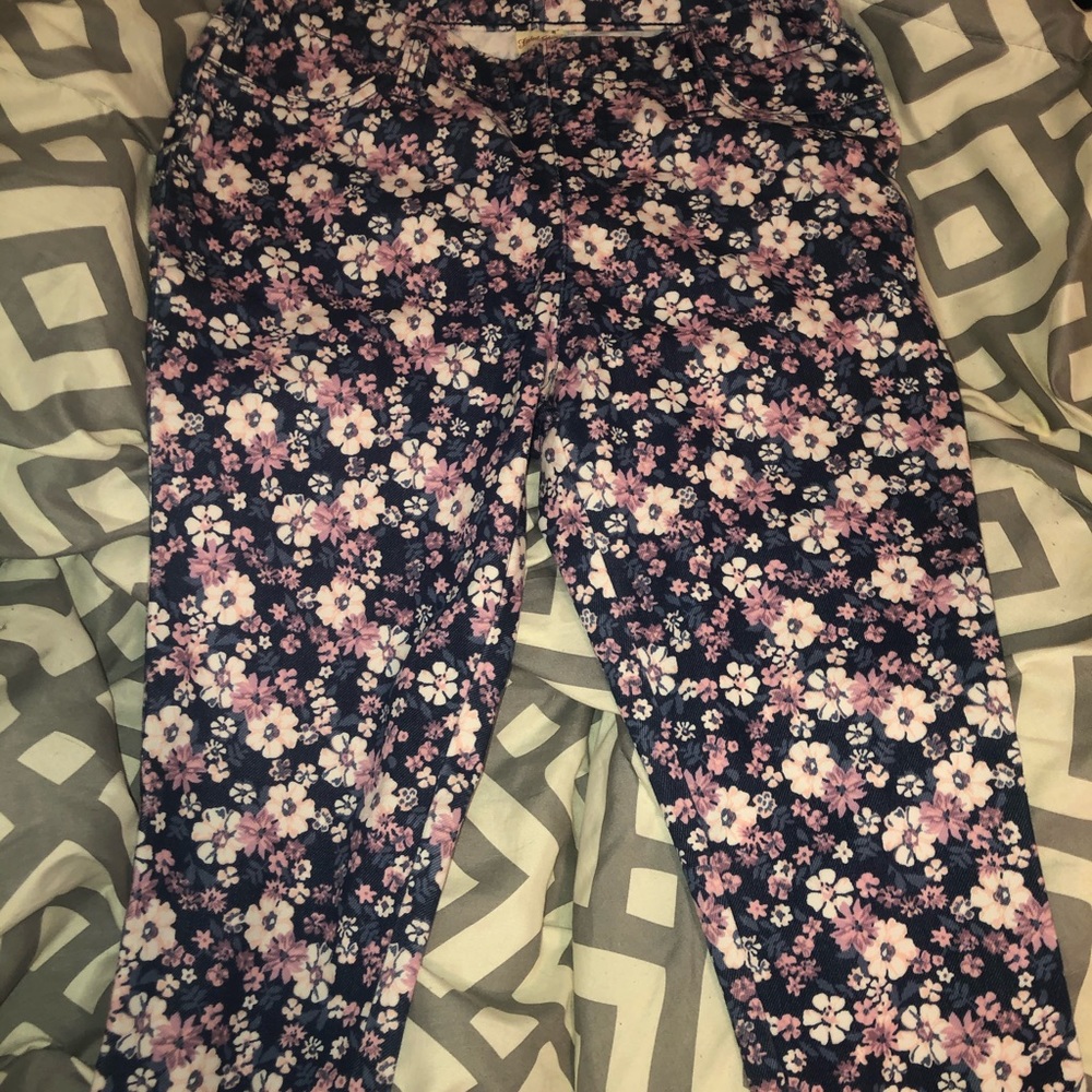 Blue purple floral pants